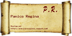 Panics Regina névjegykártya